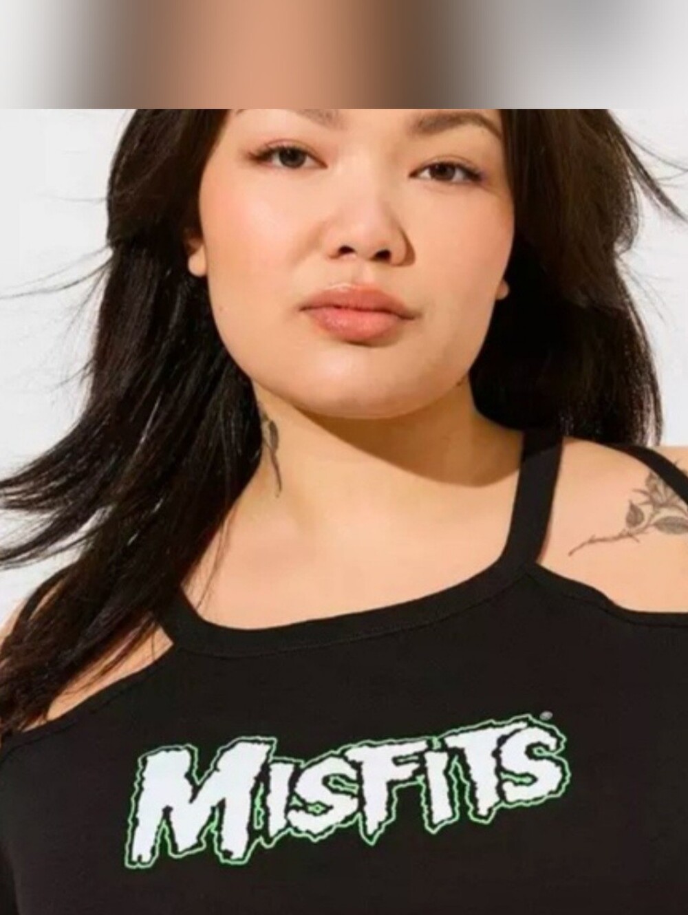 Black Cold-Shoulder Misfits T   shirt from Torrid